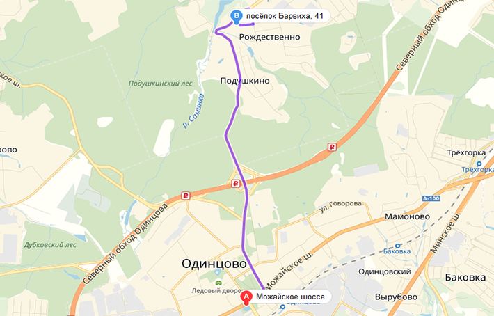 Подушкинский лес карта