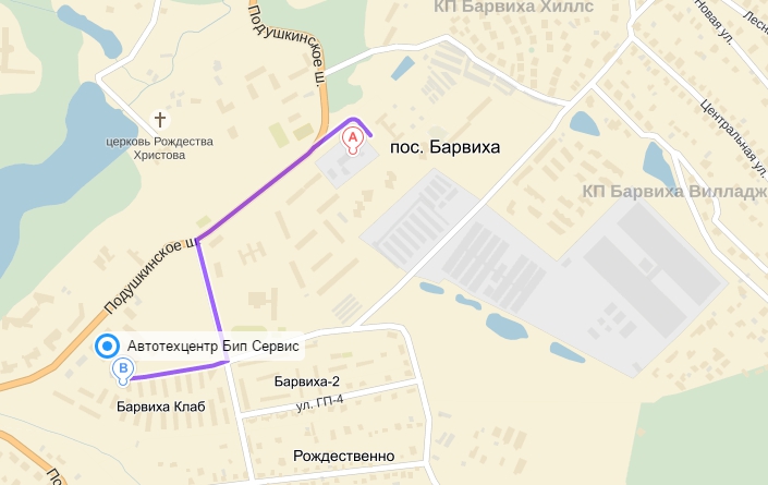 Карта деревня барвиха